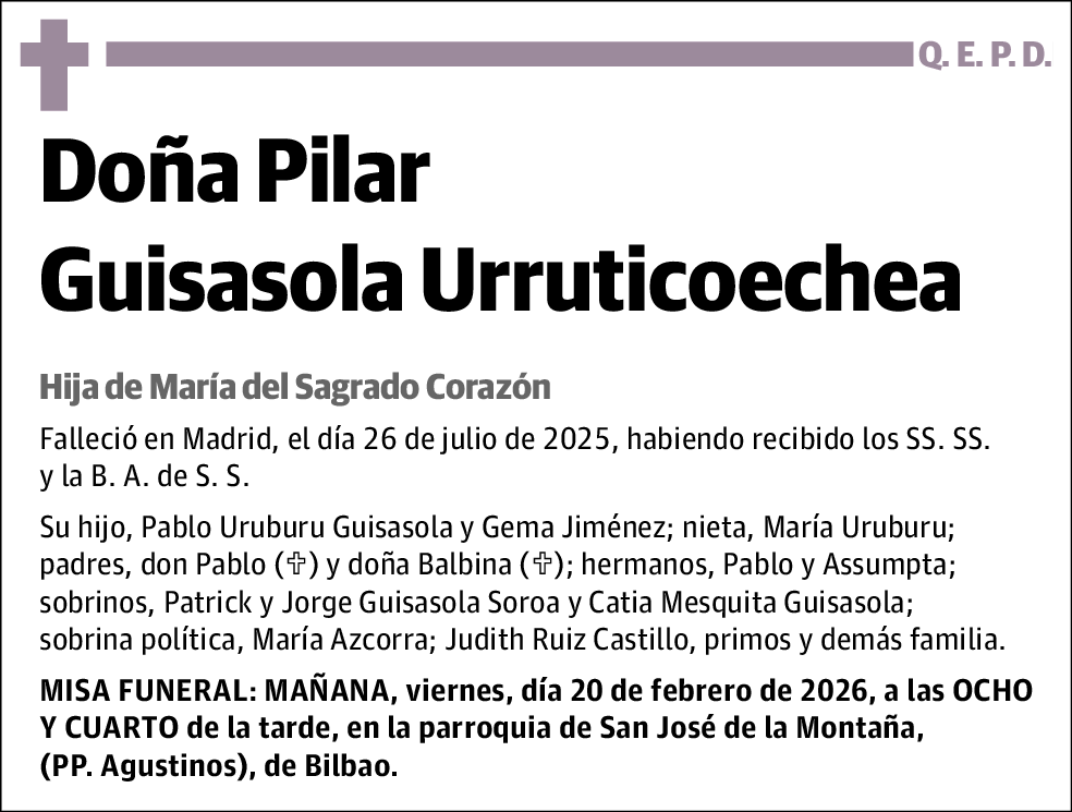 Pilar Guisasola Urruticoechea