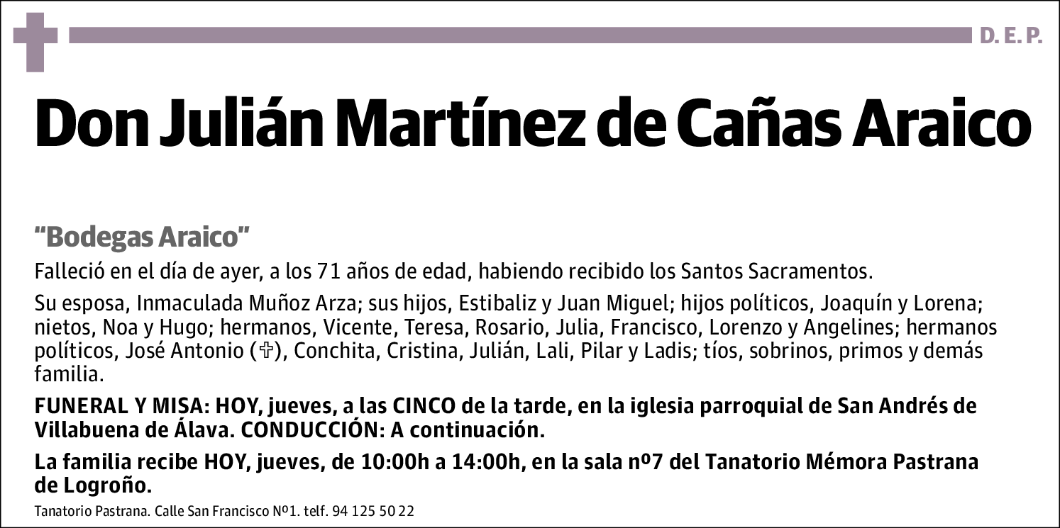 Julián Martínez de Cañas Araico