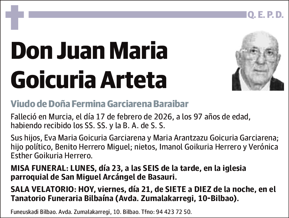 Juan Maria Goicuria Arteta