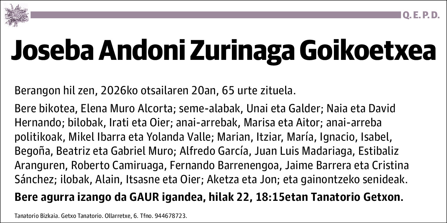 Joseba Andoni Zurinaga Goikoetxea