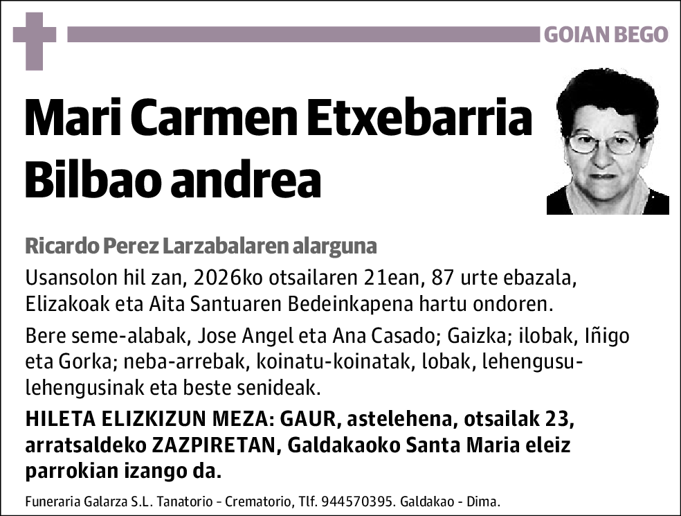 Mari Carmen Etxebarria Bilbao