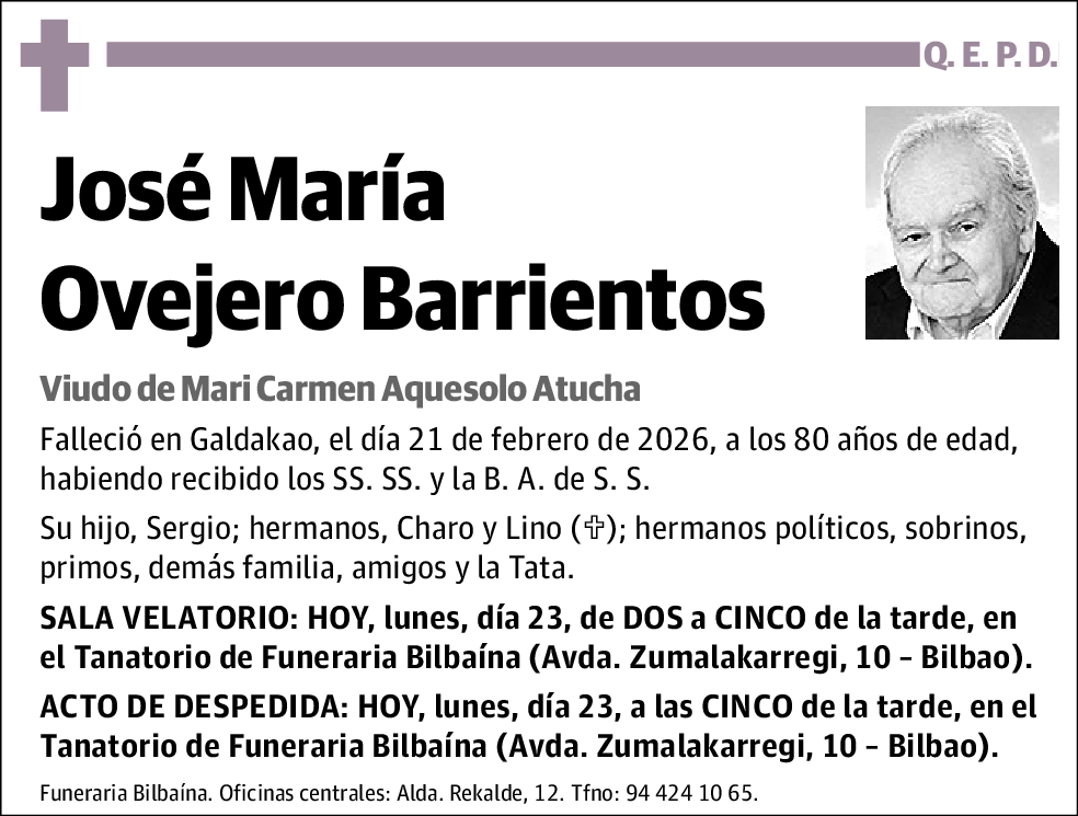 José María Ovejero Barrientos