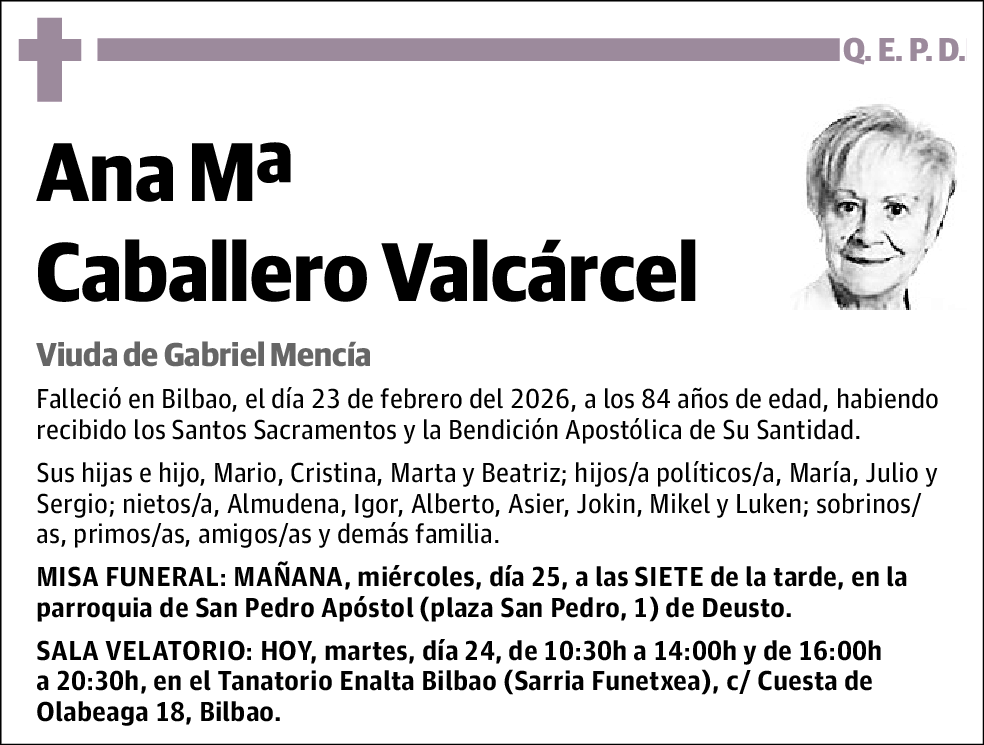 Ana Mª Caballero Valcárcel