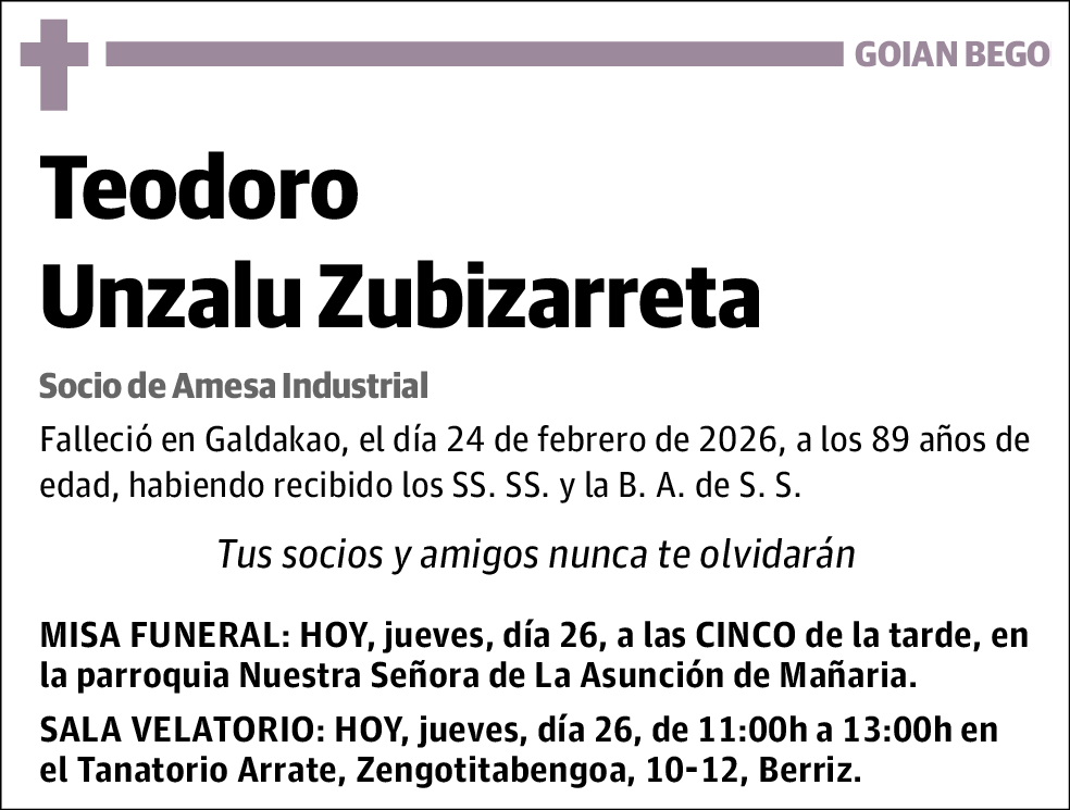 Teodoro Unzalu Zubizarreta