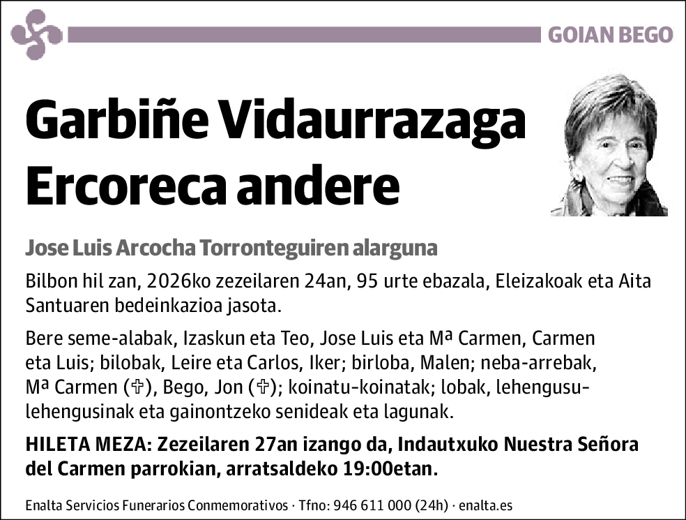 Garbiñe Vidaurrazaga Ercoreca