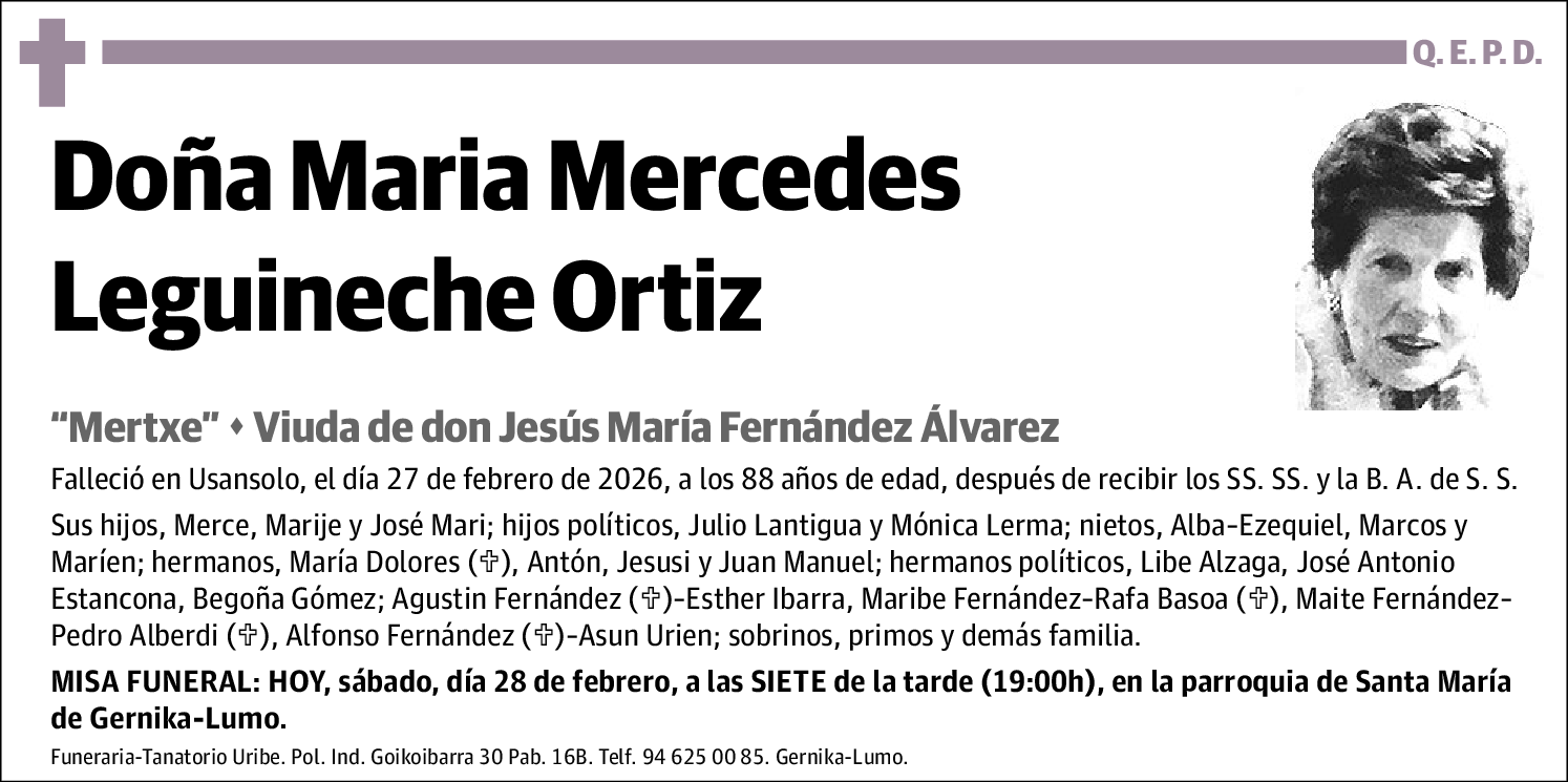 Maria Mercedes Leguineche Ortiz