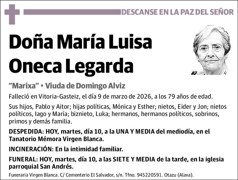 María Luisa Oneca Legarda