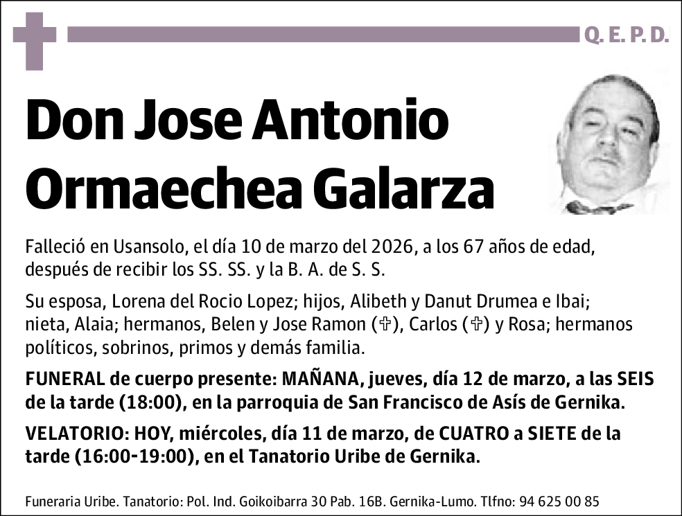 Jose Antonio Ormaechea Galarza