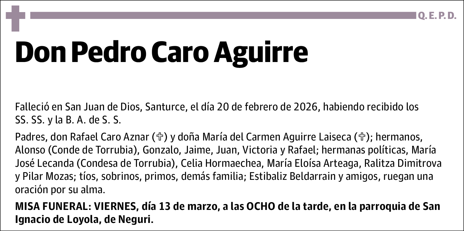 Don Pedro Caro Aguirre