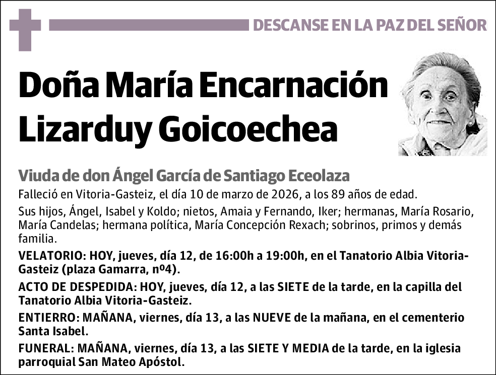 María Encarnación Lizarduy Goiciechea