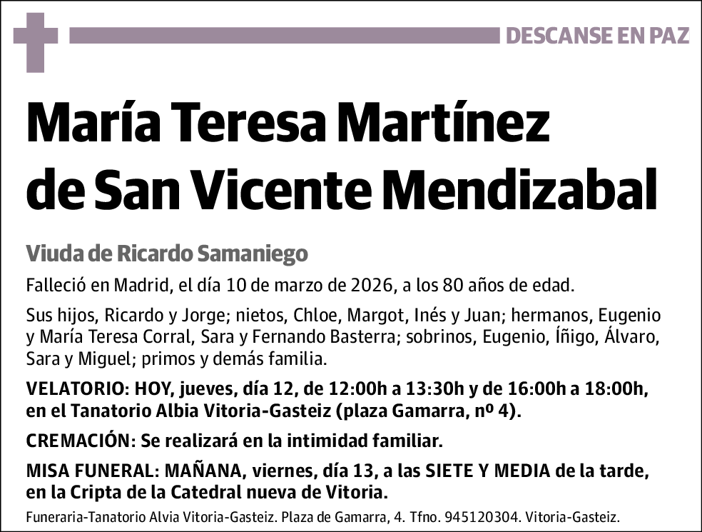 María Teresa Martínez de San Vicente Mendizabal