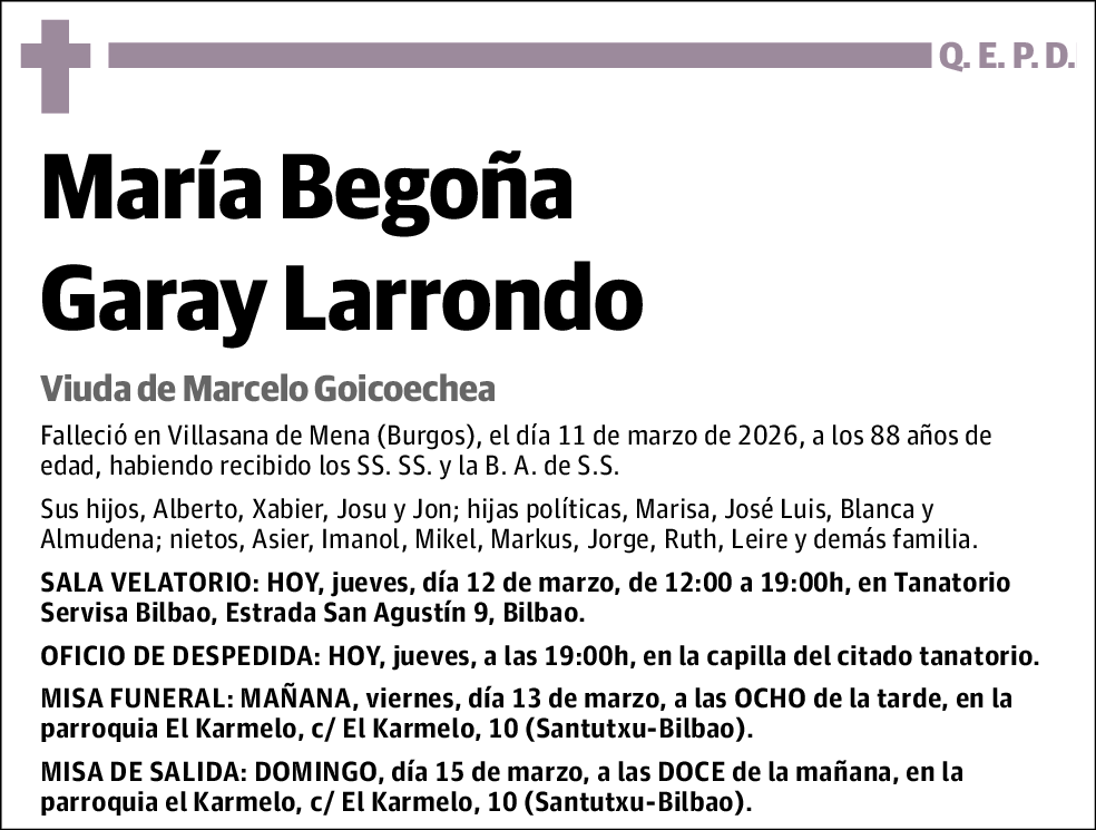 María Begoña Garay Larrondo