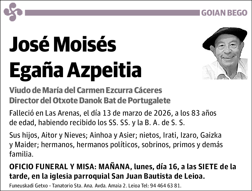 José Moisés Egaña Azpeitia