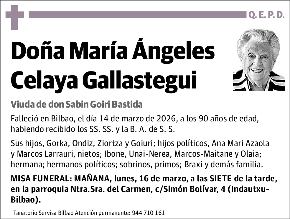 María Ángeles Celaya Gallastegui