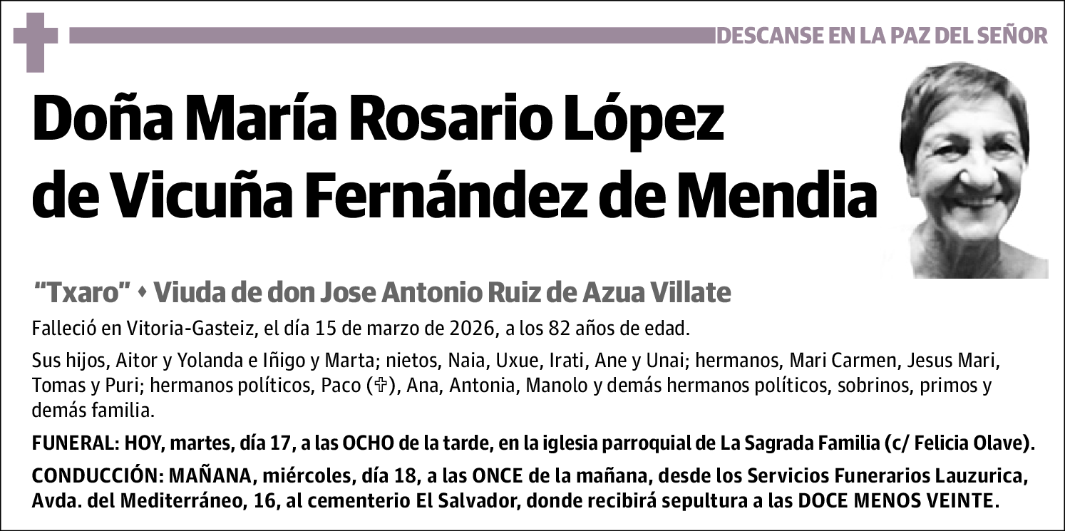 María Rosario López De Vicuña Fernández De Mendia