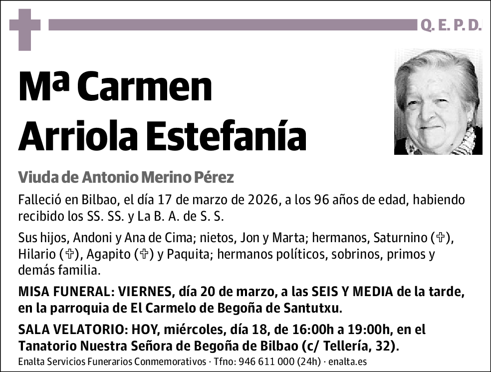 Mª Carmen Arriola Estefanía