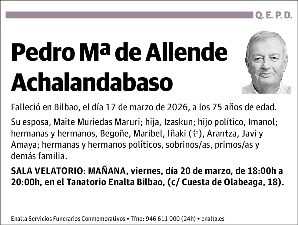 Pedro Mª de Allende Achalandabaso