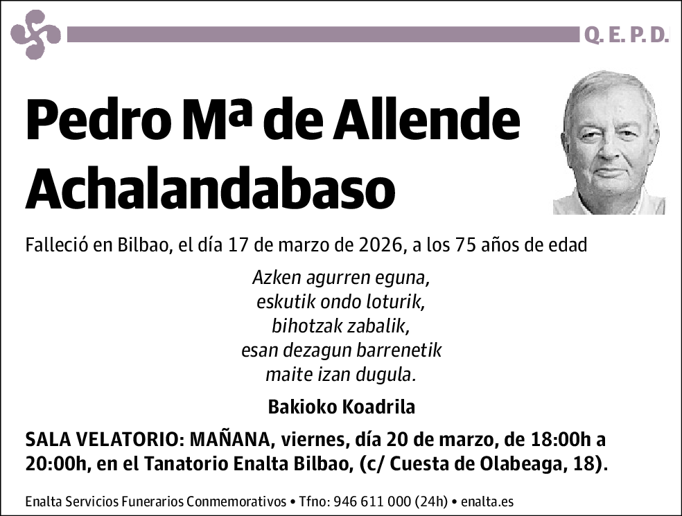 Pedro Mª de Allende Achalandabaso