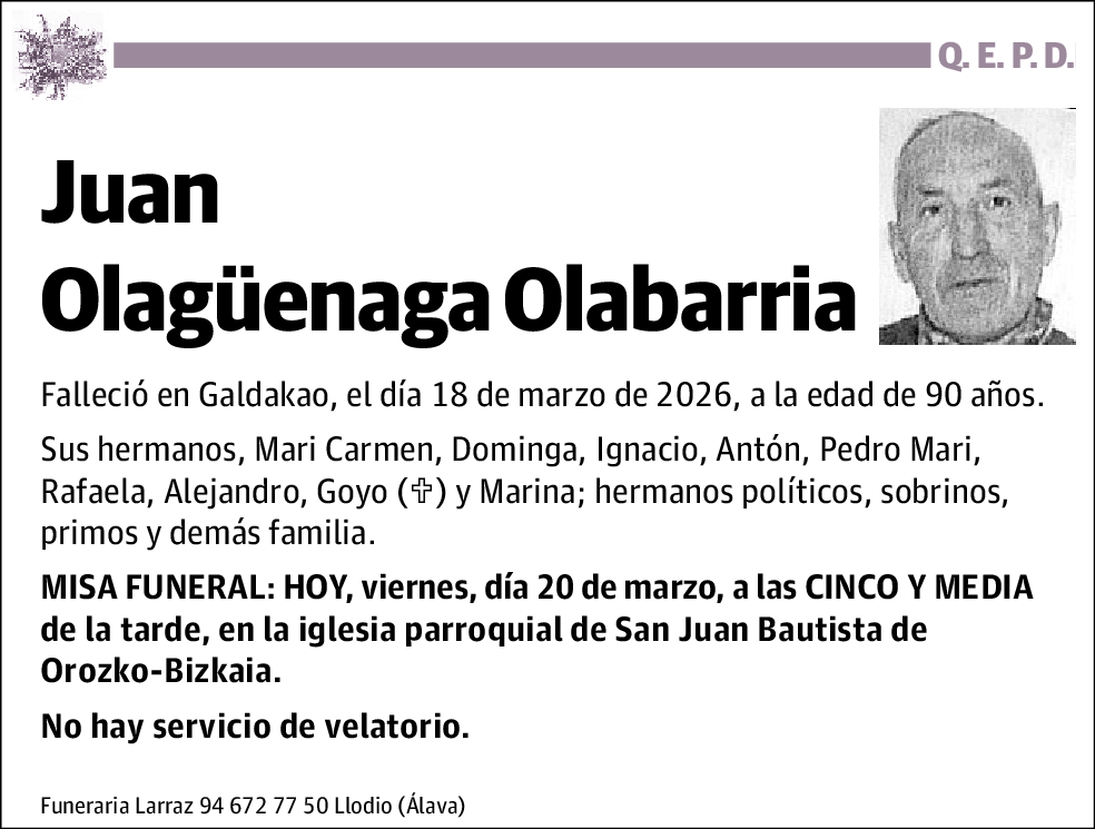 Juan Olagüenaga Olabarria