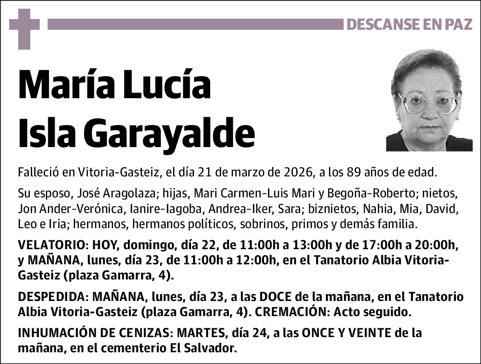 María Lucía Isla Garayalde