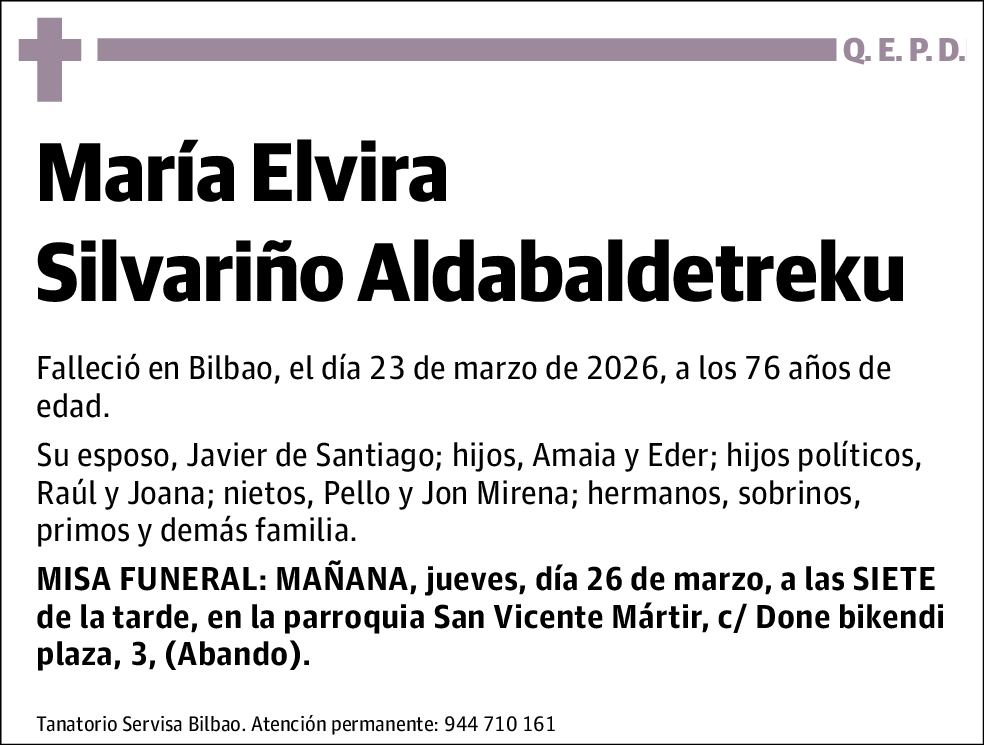 María Elvira Silvariño Aldabaldetreku