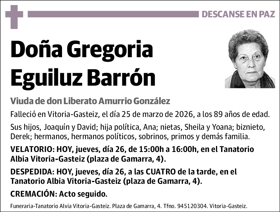 Gregoria Eguiluz Barrón