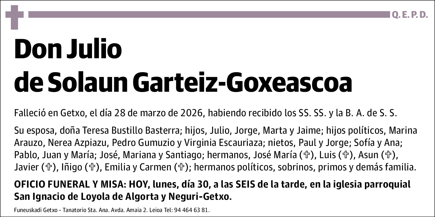 Julio de Solaun Garteiz-Goxeascoa