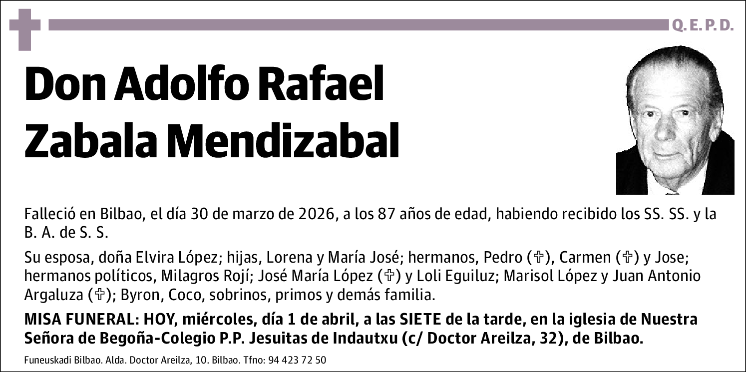 Adolfo Rafael Zabala Mendizabal