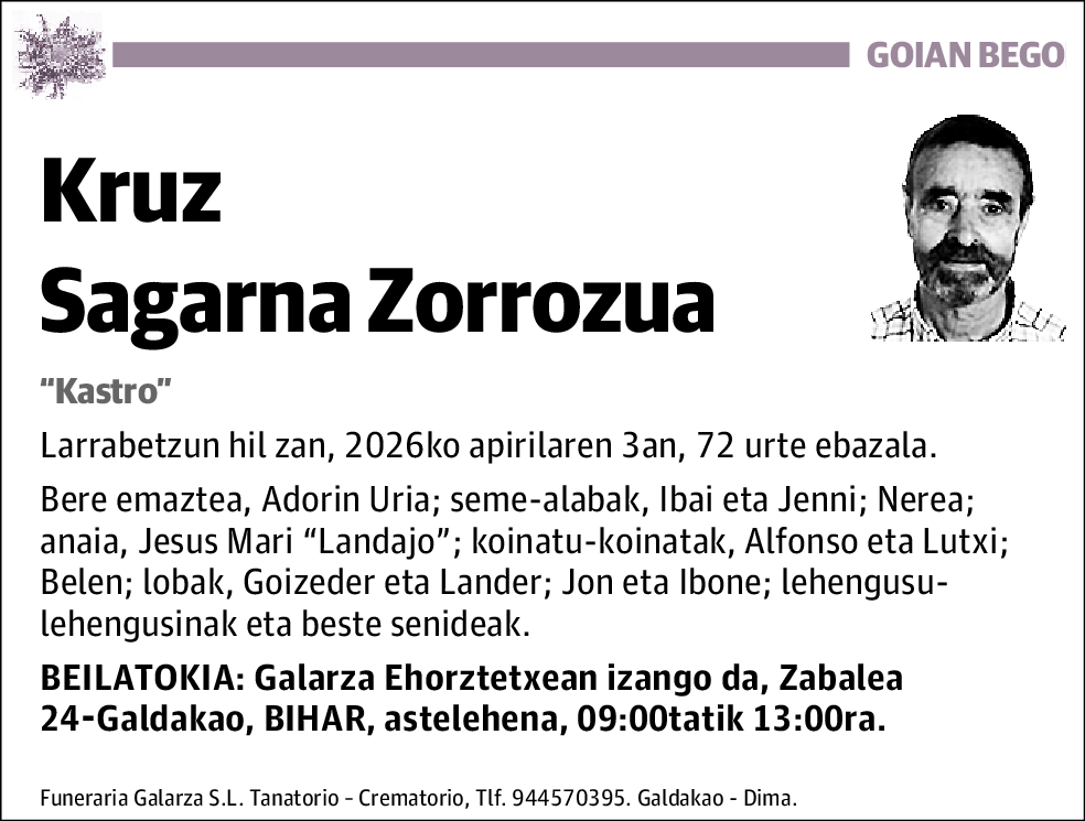 Kruz Sagarna Zorrozua