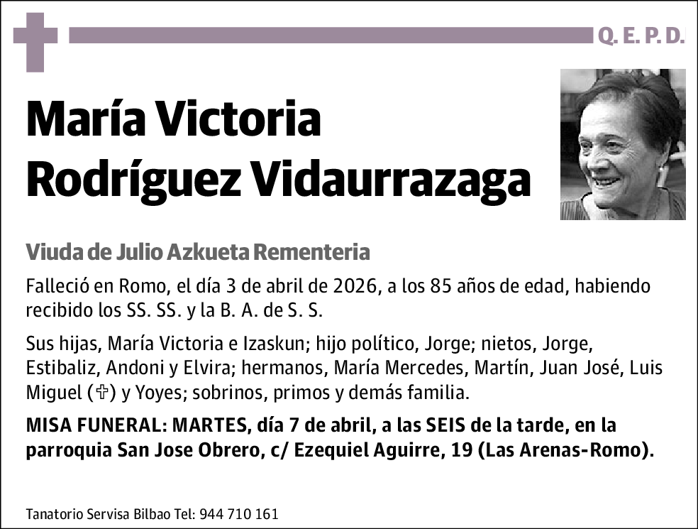Mª Victoria Rodríguez Vidaurrazaga