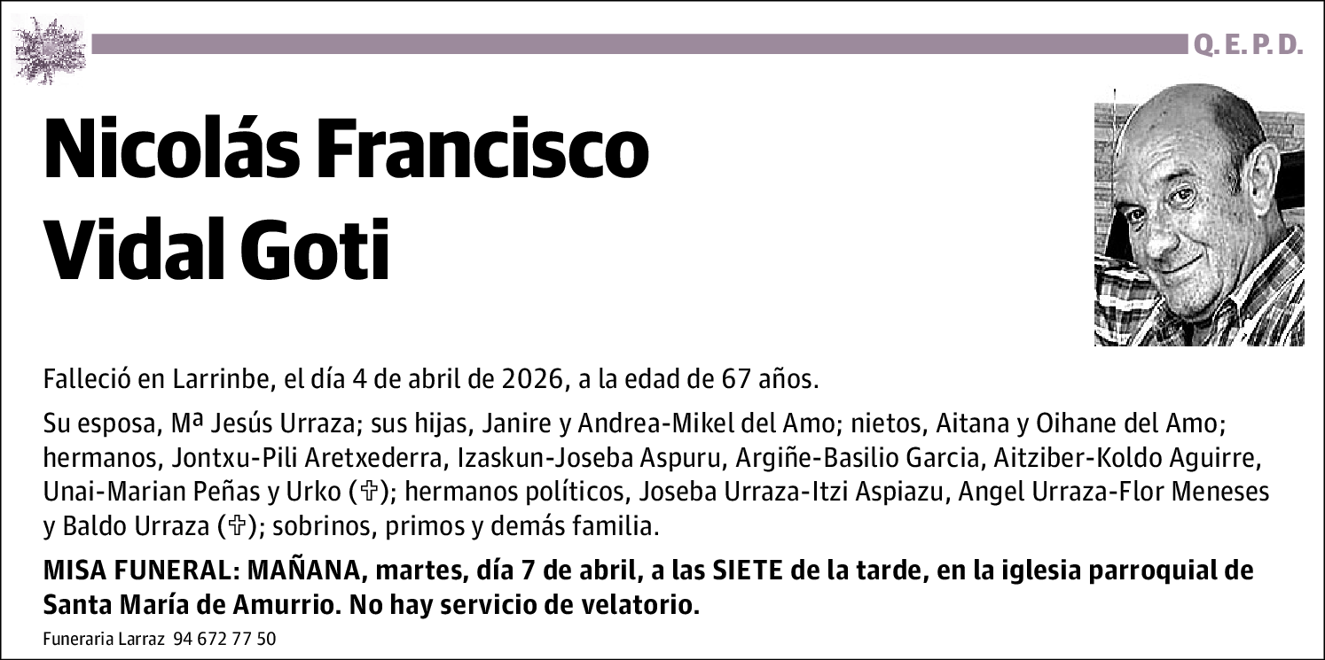 Nicolás Franscisco Vidal Goti