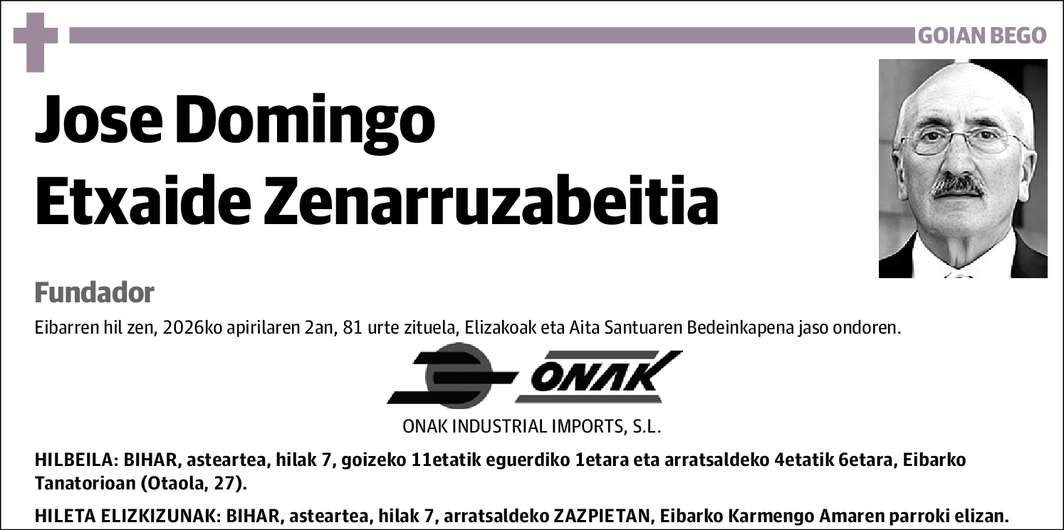 Jose Domingo Etxaide Zenarruzabeitia