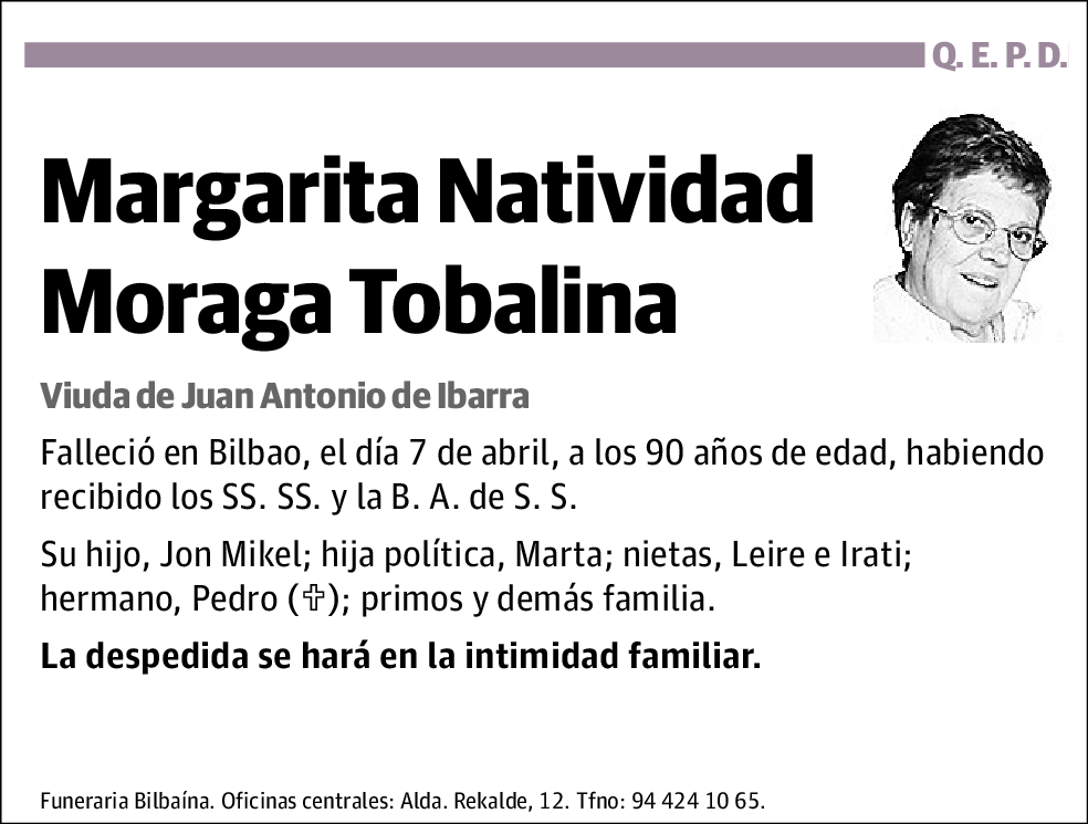 Margarita Natividad Moraga Tobalina