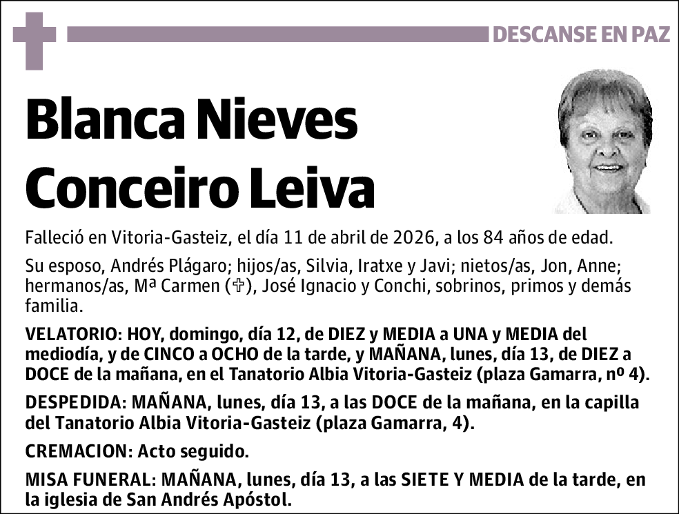 Blanca Nieves Conceiro Leiva