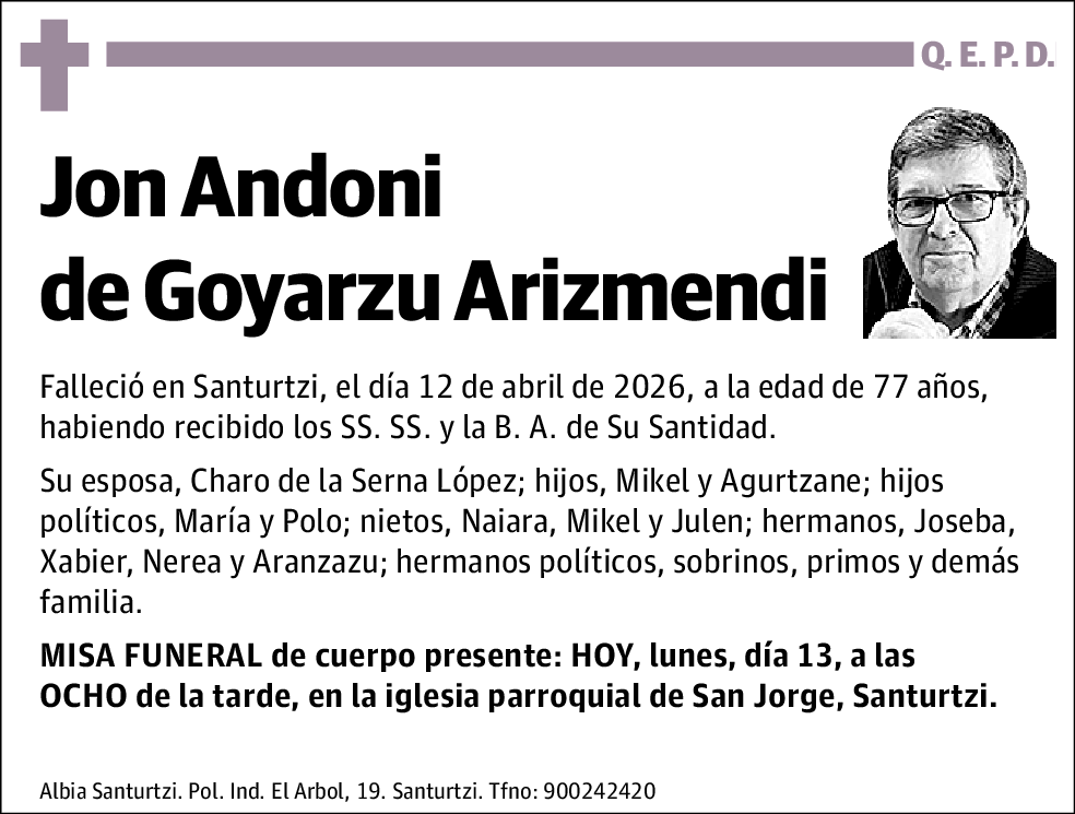 Jon Andoni de Goyarzu Arizmendi