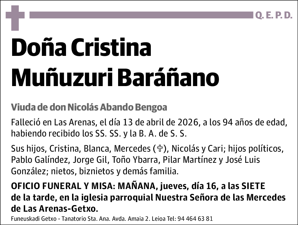 Cristina Muñuzuri Baráñano
