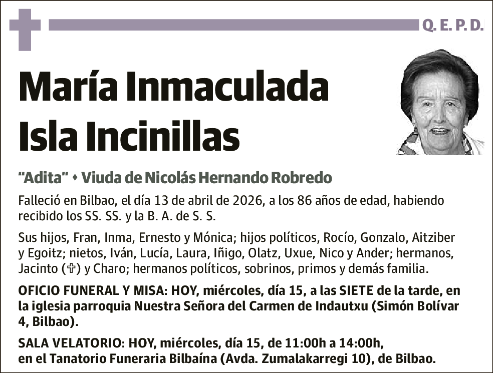 María Inmaculada Isla Incinillas