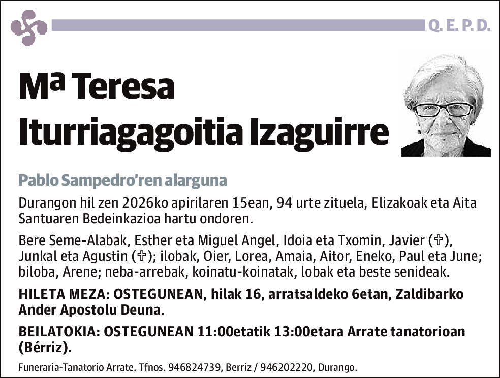 Mª Teresa Iturriagagoitia Izaguirre