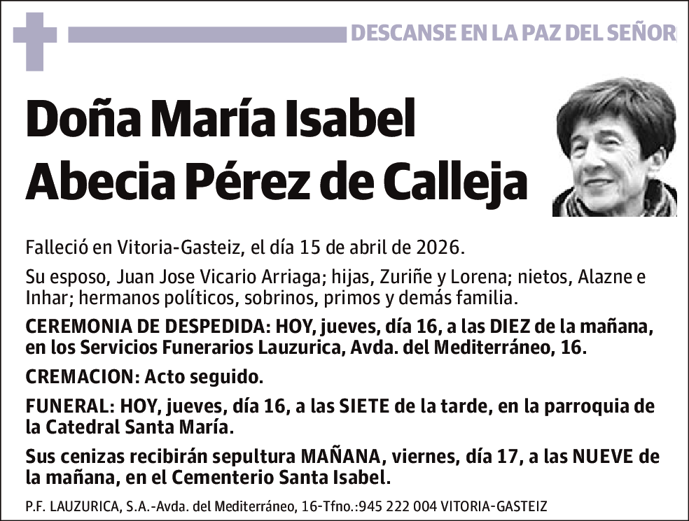 Maria Isabel Abecia Pérez De Calleja