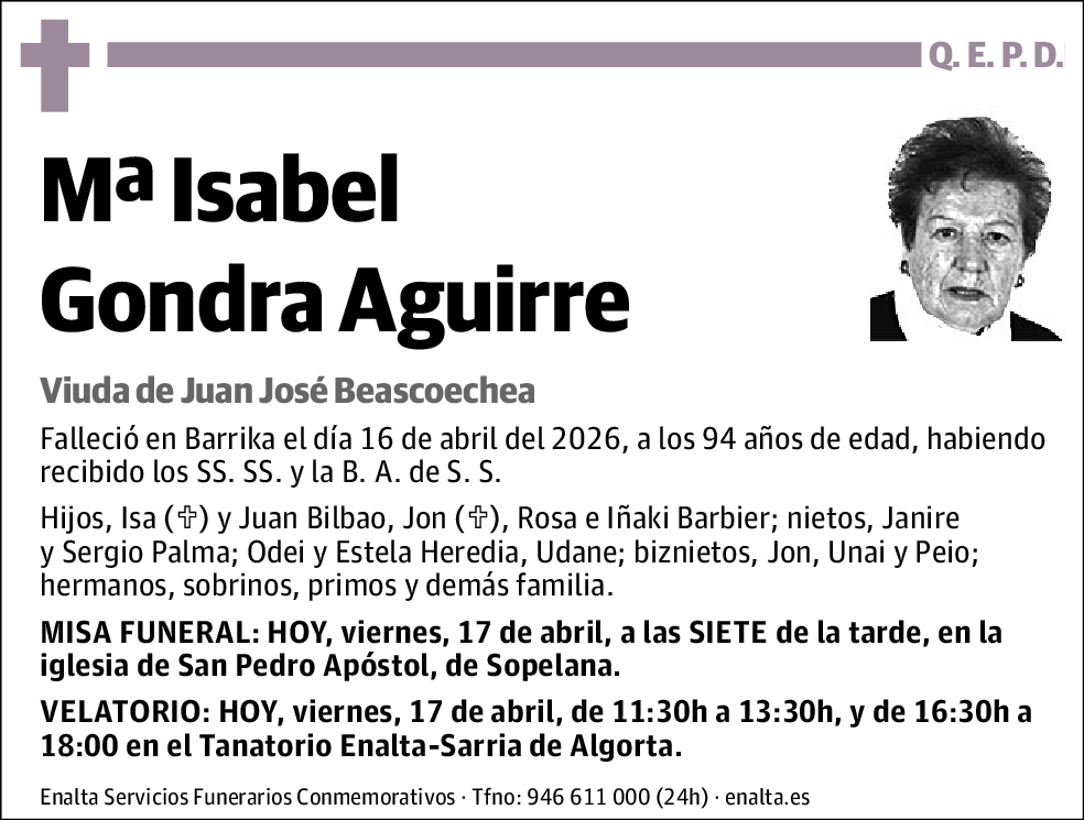 Mª Isabel Gondra Aguirre