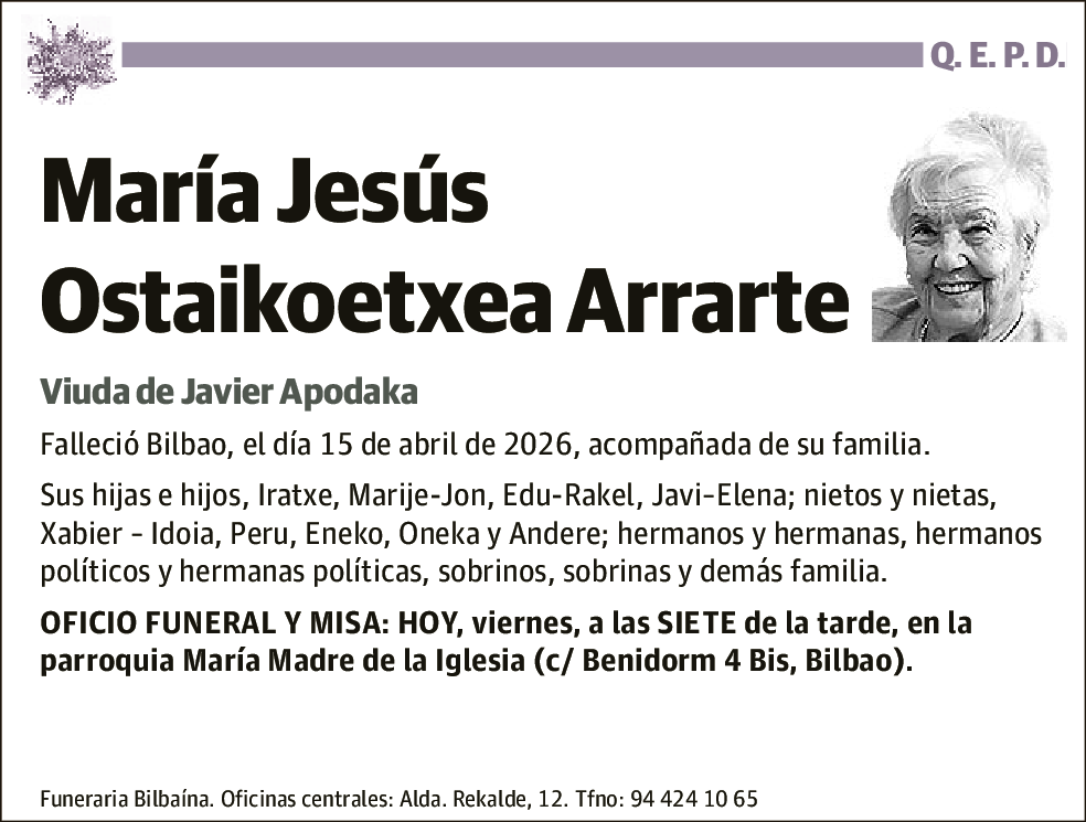 María Jesús Ostaikoetxea Arrarte
