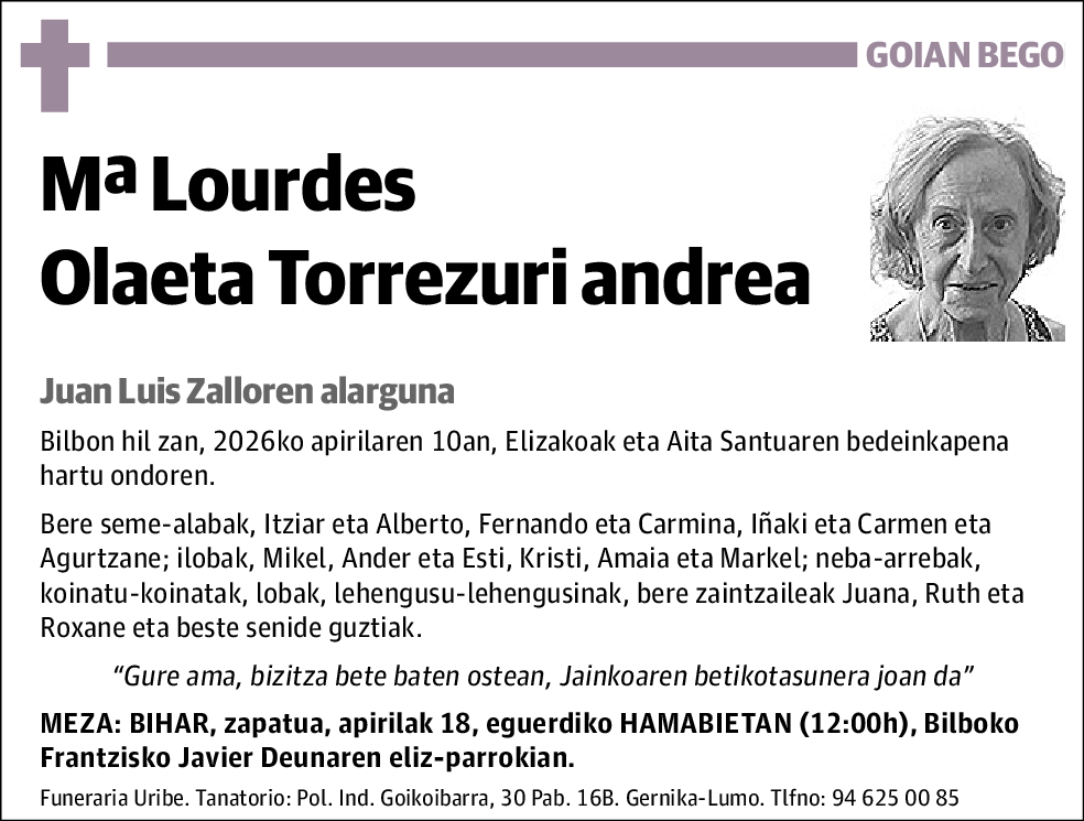 Maria Lourdes Olaeta Torrezuri