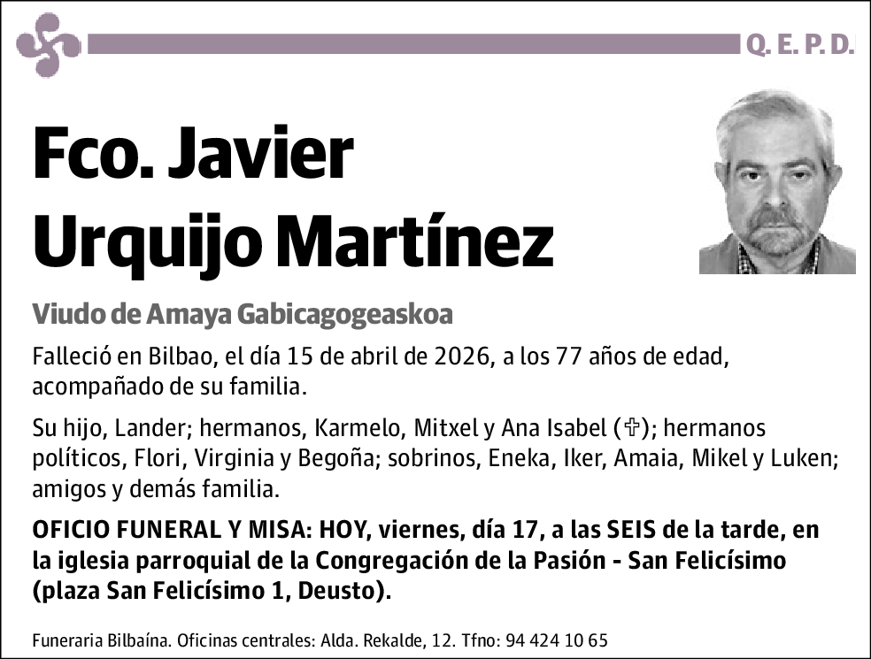 Francisco Javier Urquijo Martinez