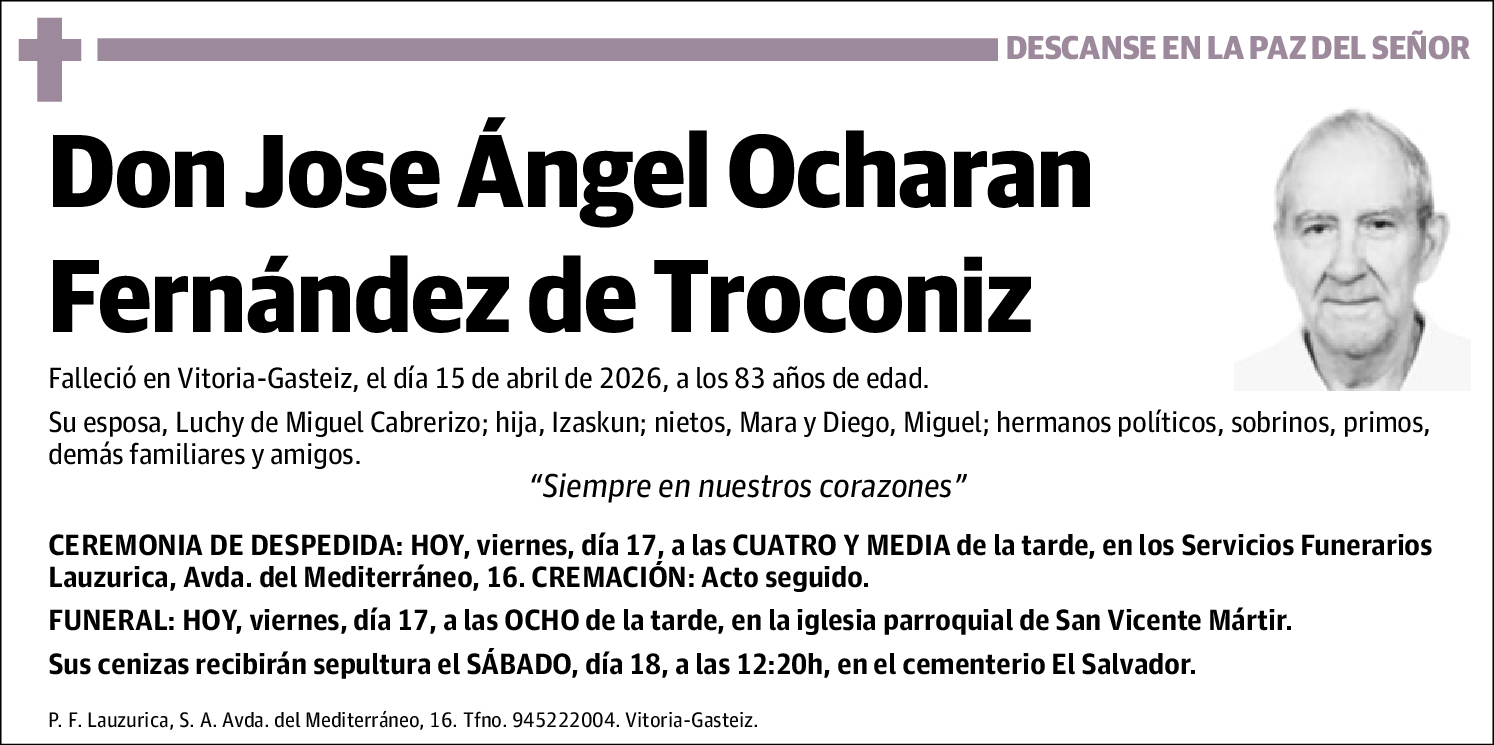 Jose Ángel Ocharan Fernández De Troconiz