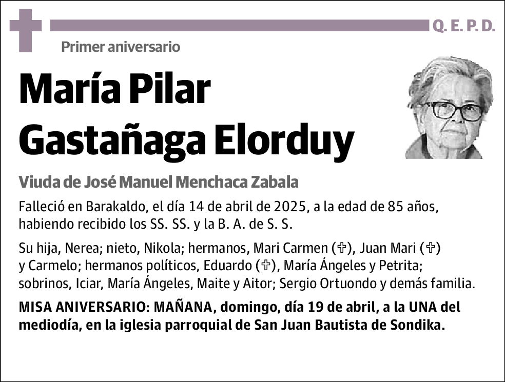 Maria Pilar Gastañaga Elorduy
