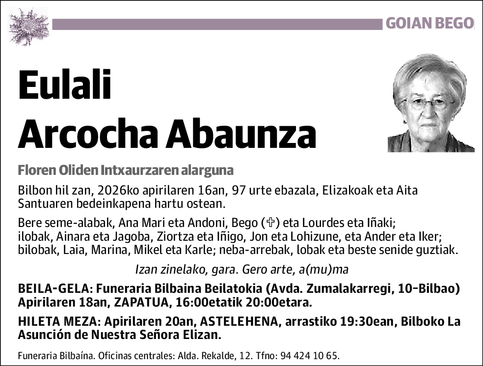 Eulali Arcocha Abaunza