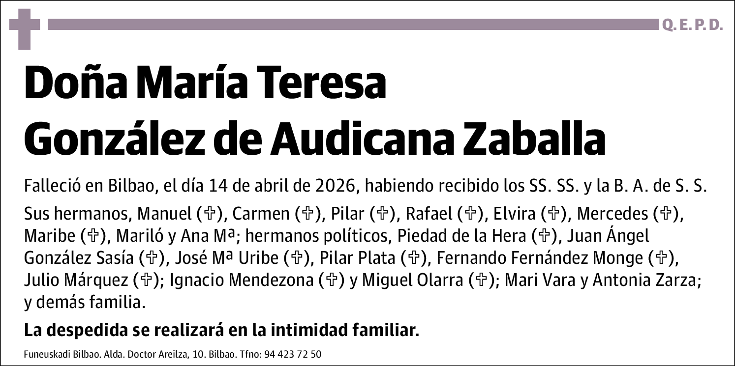 María Teresa González de Audicana Zaballa