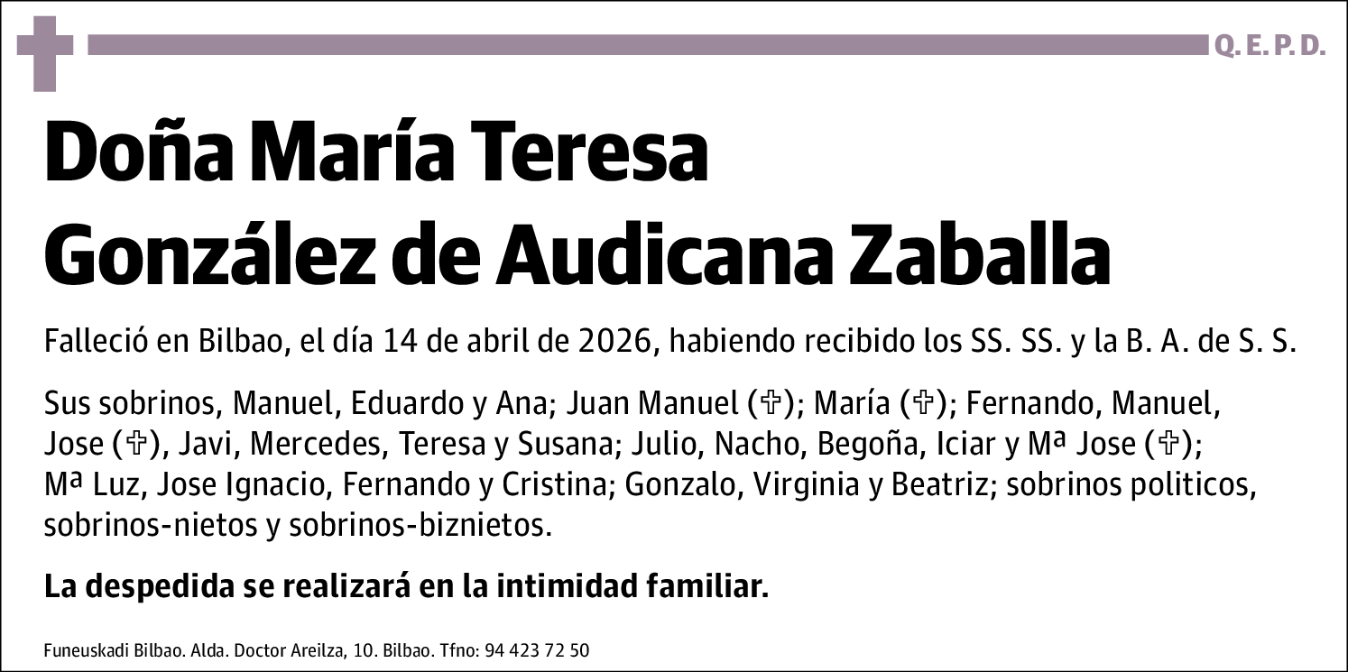 María Teresa González de Audicana Zaballa