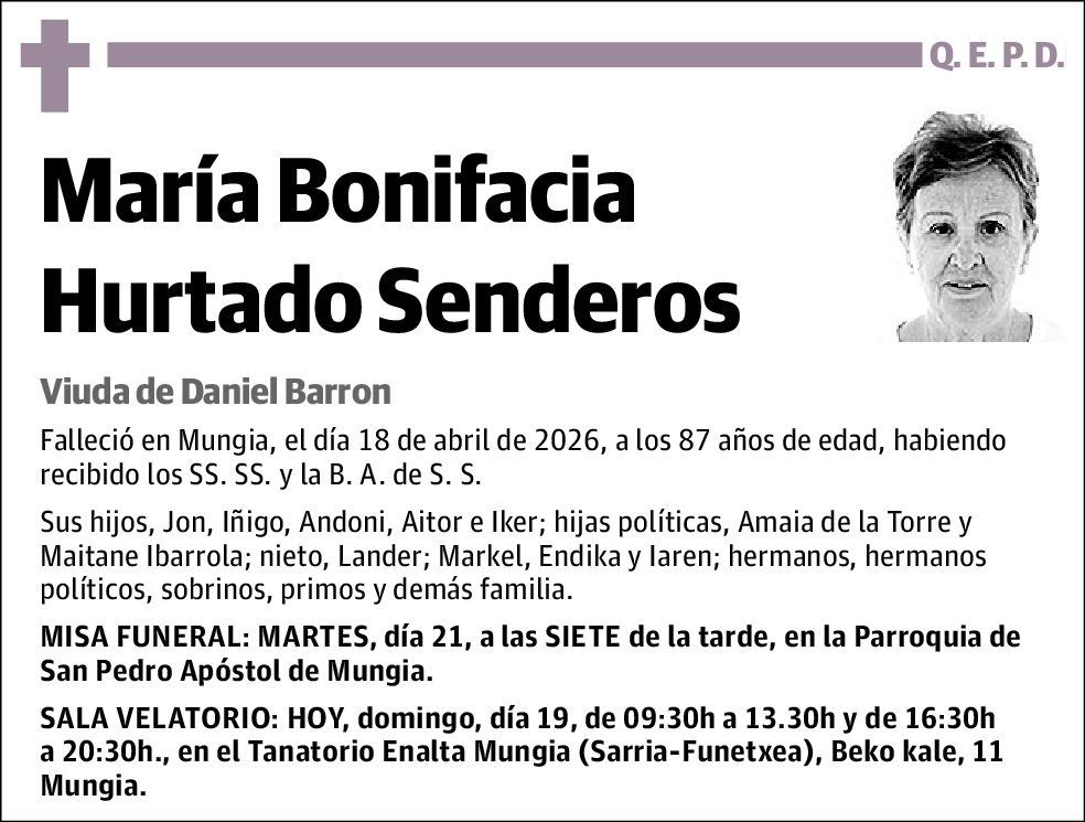 María Bonifacia Hurtado Senderos