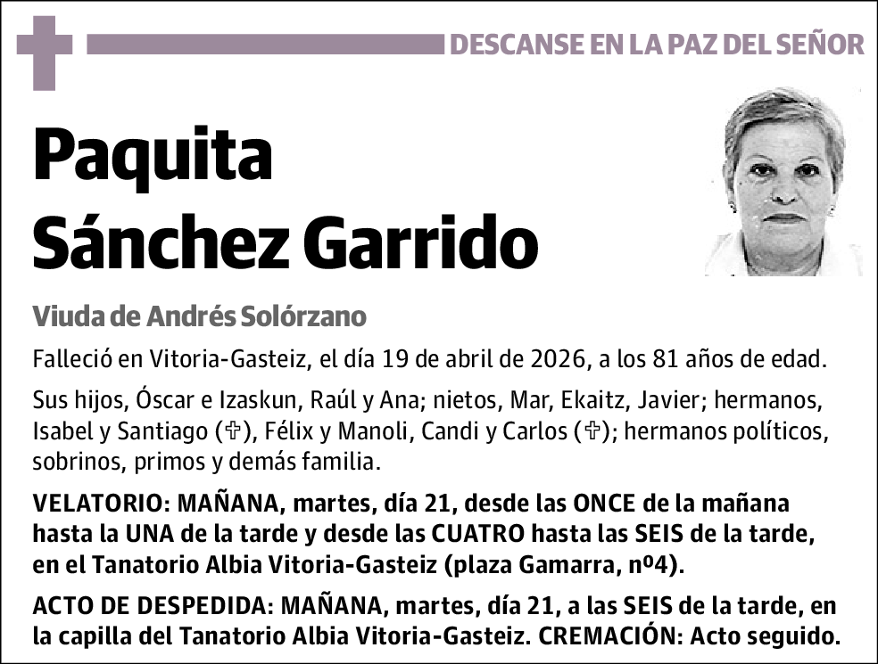 Paquita Sánchez Garrido